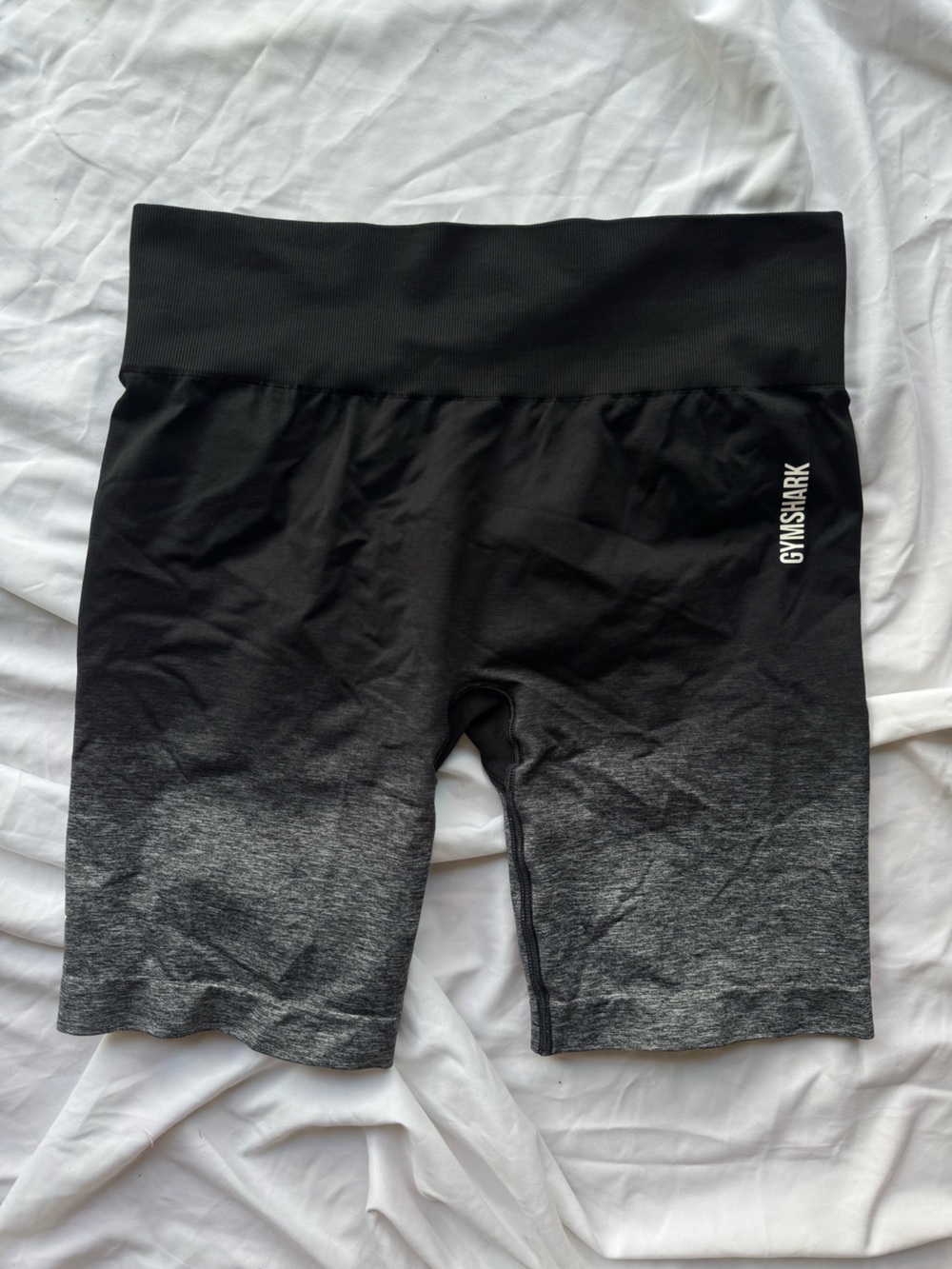 Gymshark Spandex Shorts Black to Heather Gray Ombre Training